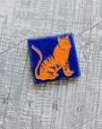 Hand-painted 3x3 Tigers tile on a Detroit map background.