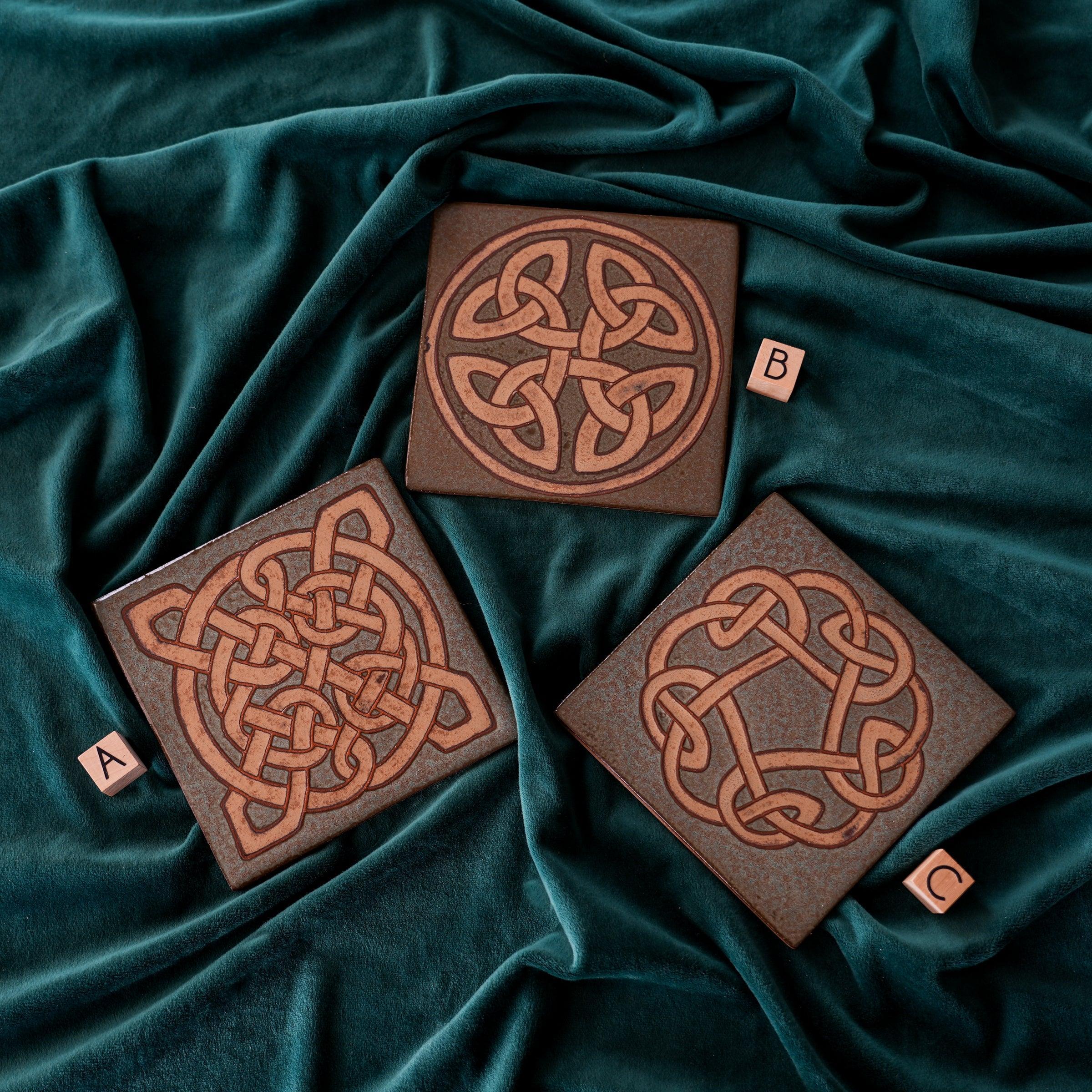 Earthen Craft Pottery | 6x6 Celtic Knot Tile Collection