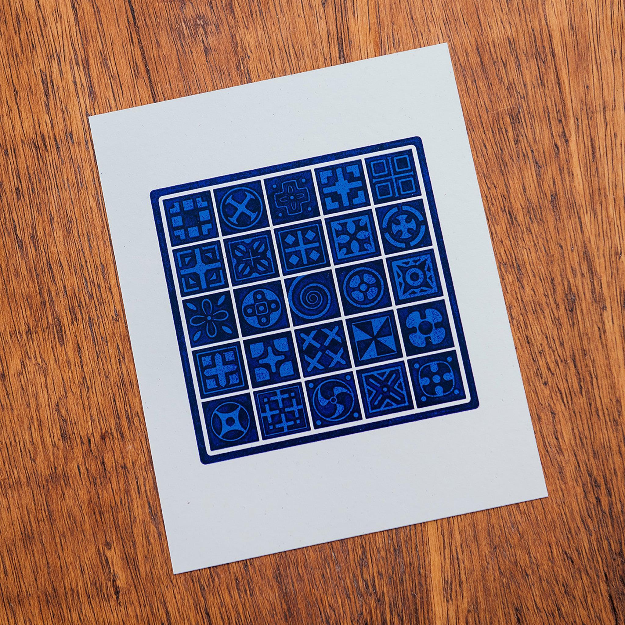 8” x 10” Geo Tiles Letterpress Print | Signal Return