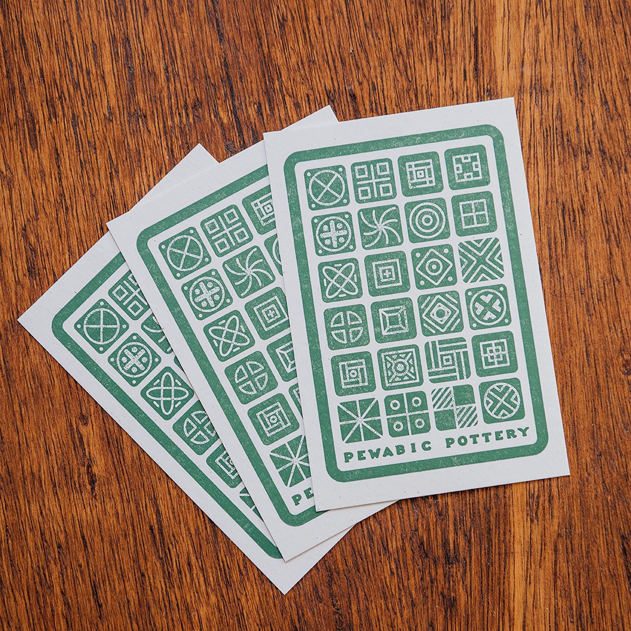Geo Tiles Letterpress Postcard | Signal Return