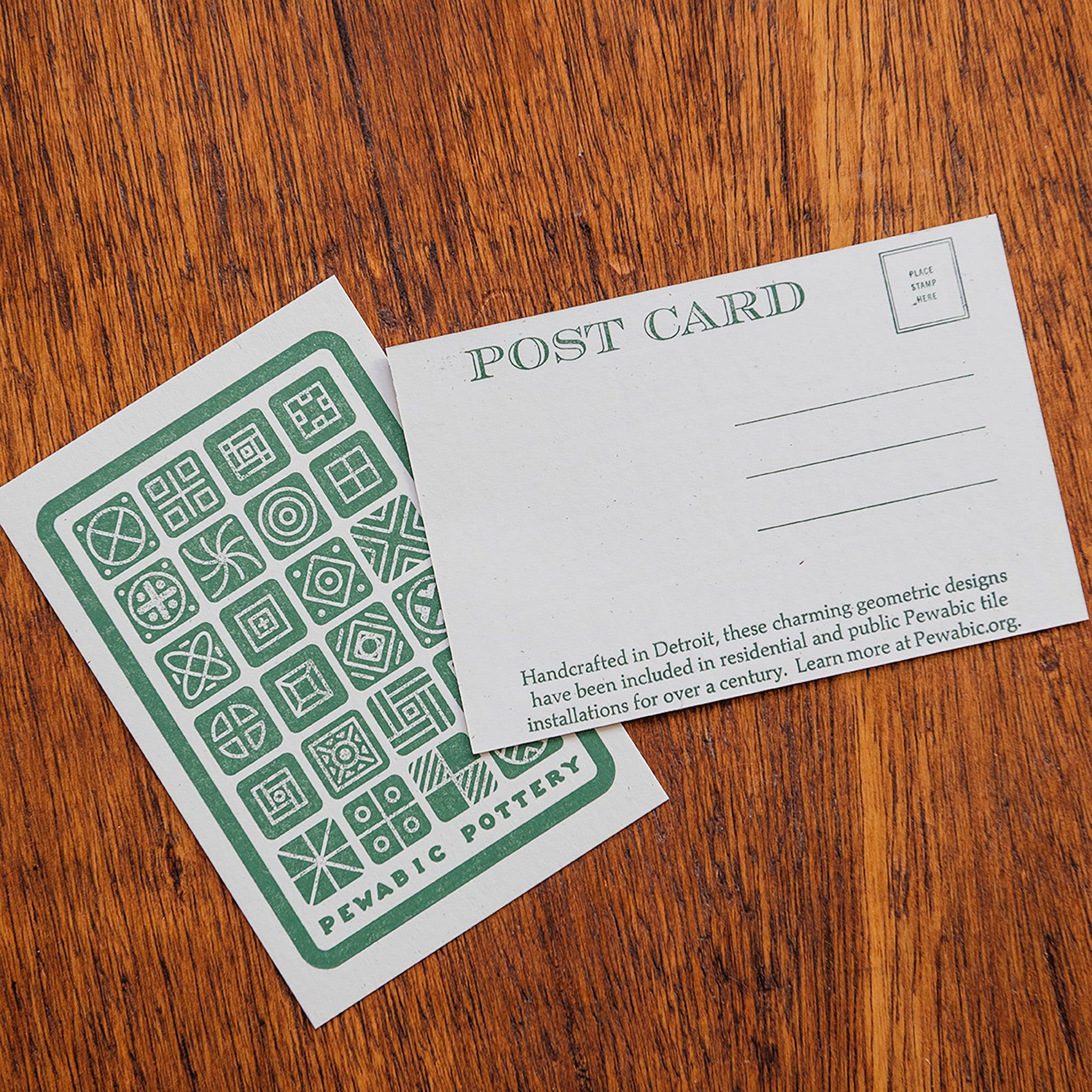 Geo Tiles Letterpress Postcard | Signal Return
