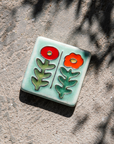 Hand-Painted Two Flowers Tile