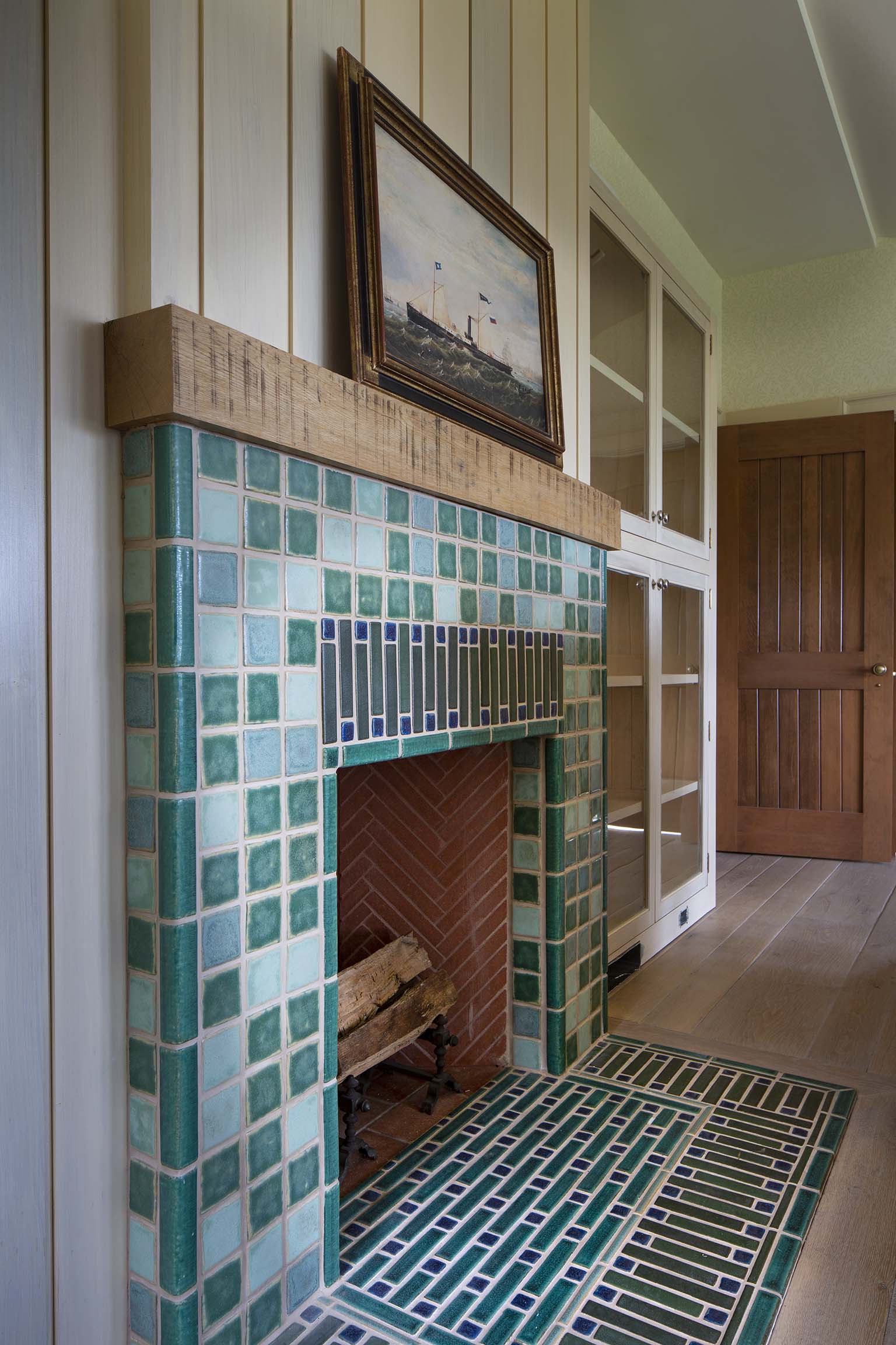 Seafoam + Mist Fireplace