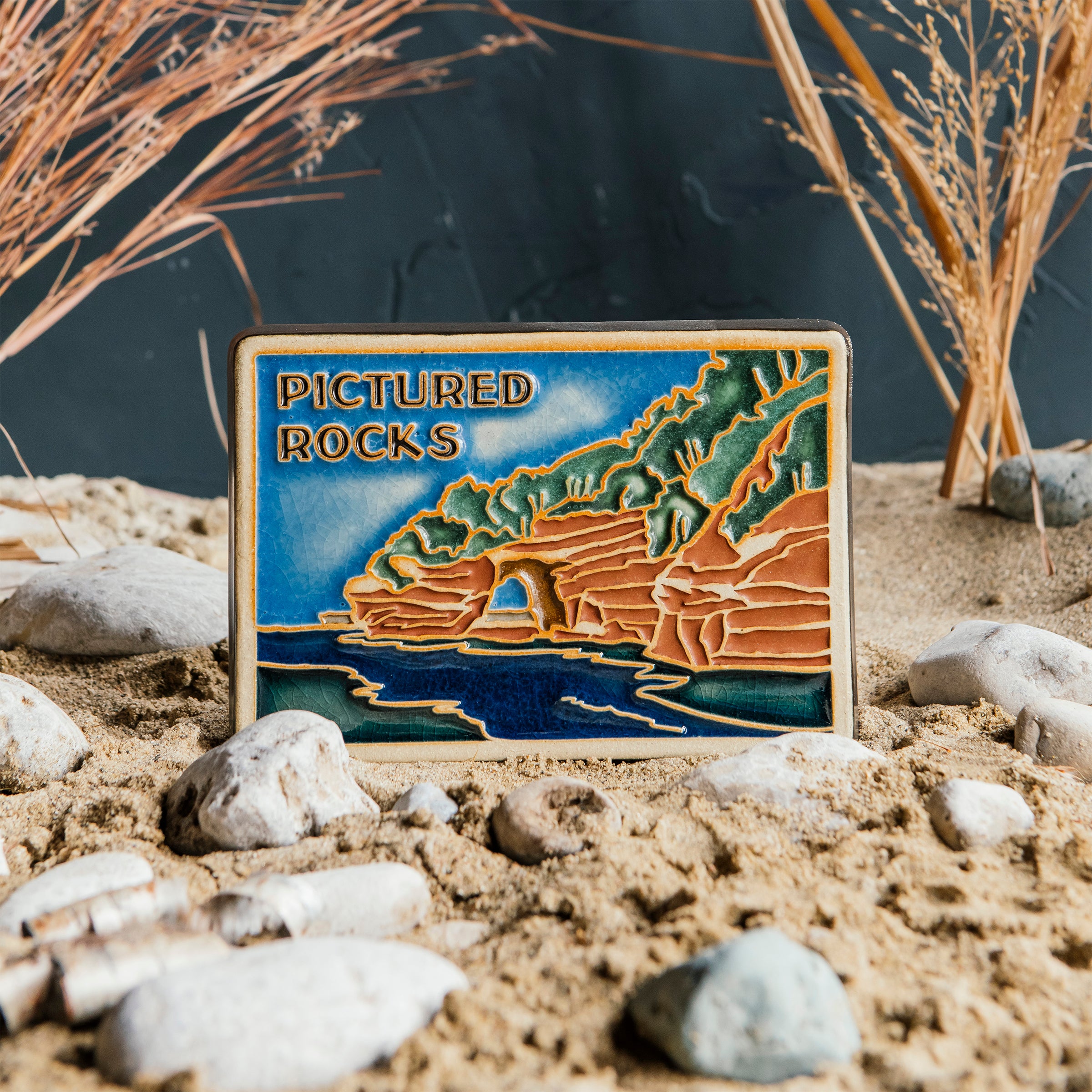 Pictured Rocks Postcard Tile