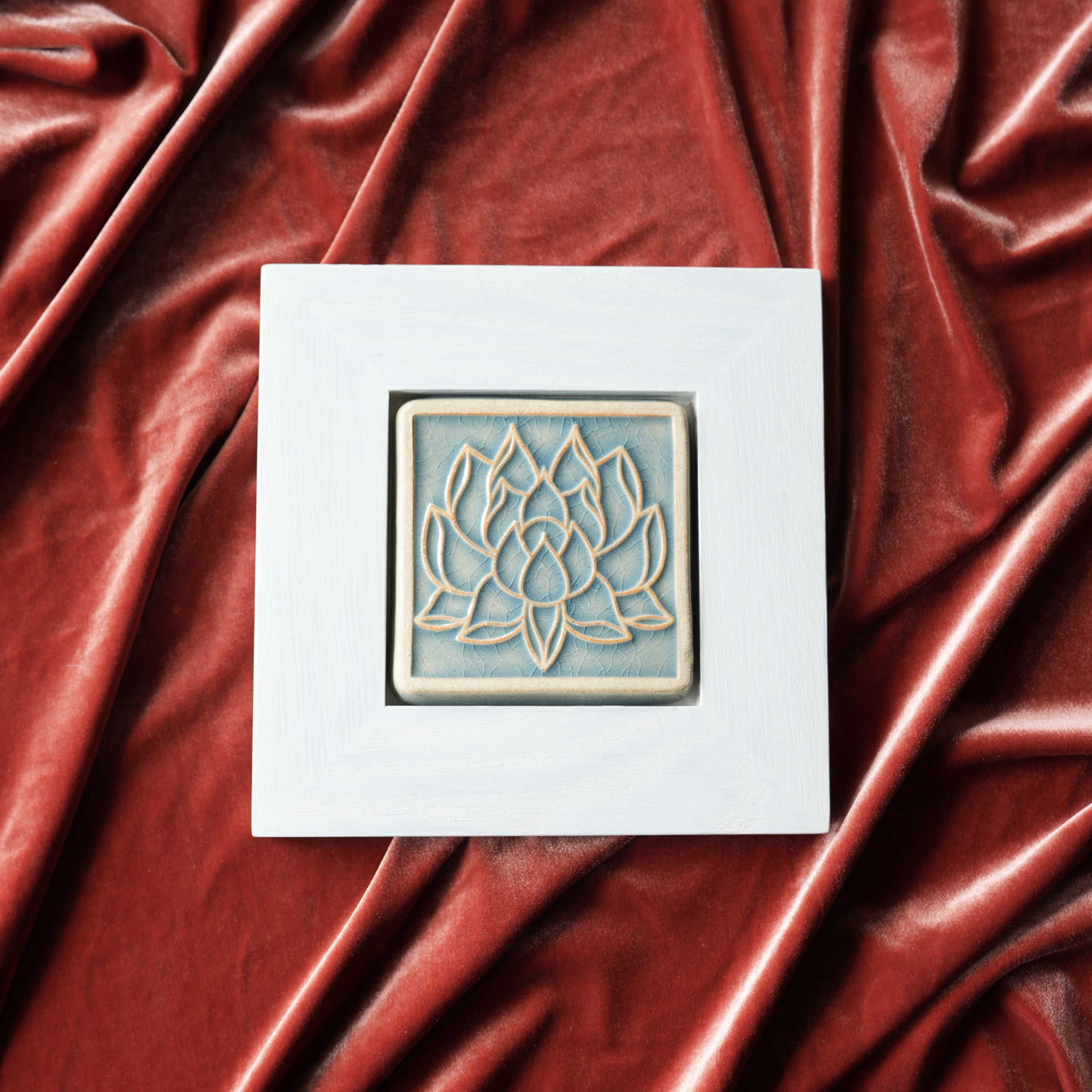 Framed Lotus Tile | Celestite