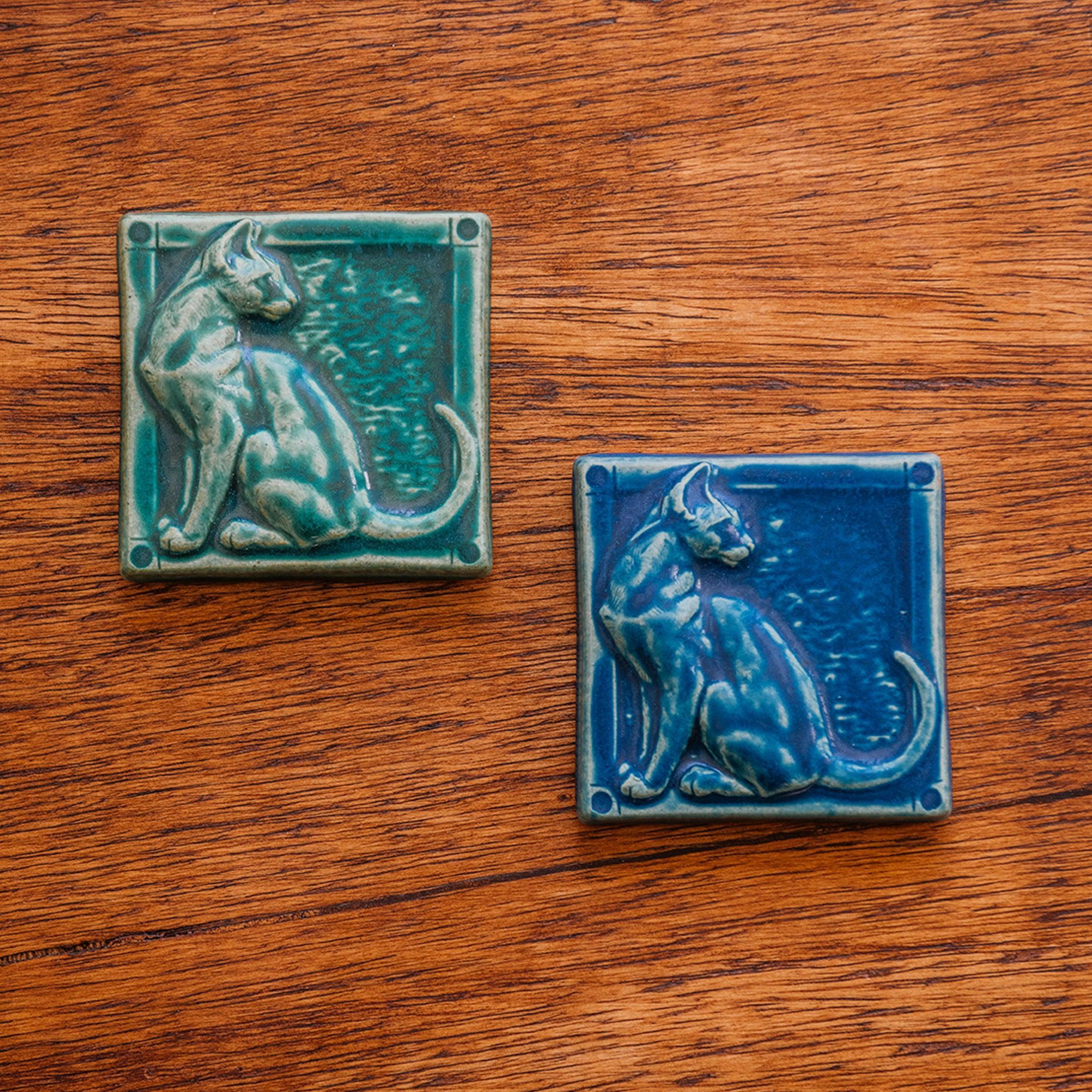 Sculpted Cat Tile