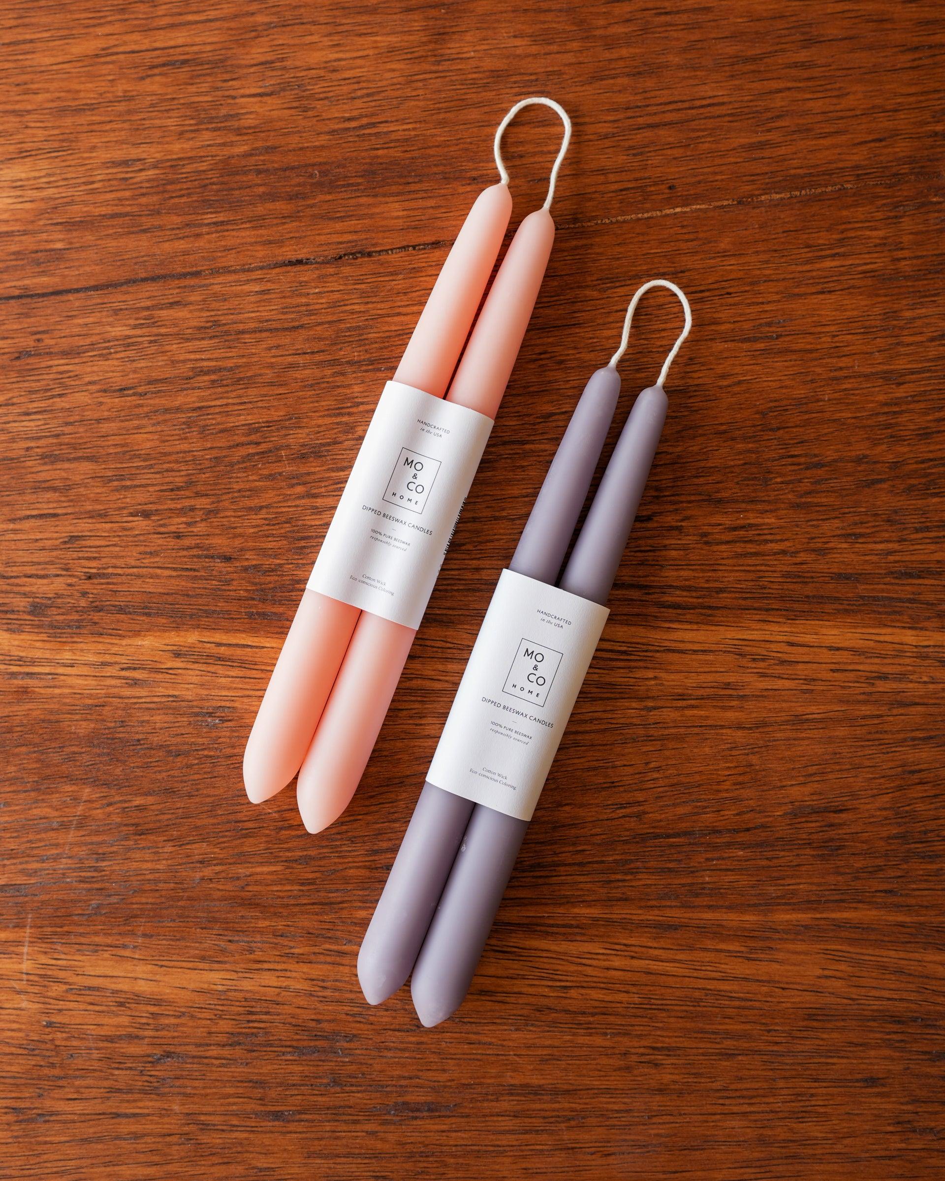 Mo&Co Home | 10" Beeswax Taper Candle Pair