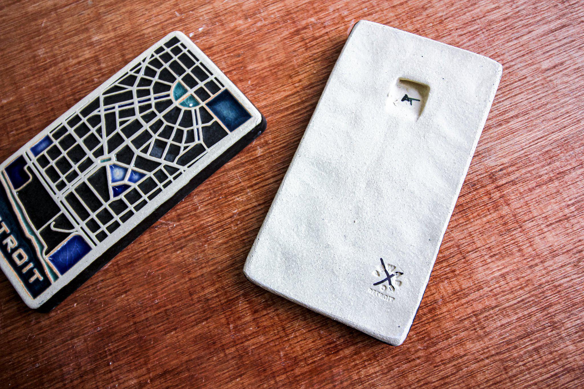 Ceramic Handpainted 4x8 Map Tile - Second